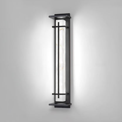 Udendørs væglampe i alabaster-look, aflang LED - Lumzi