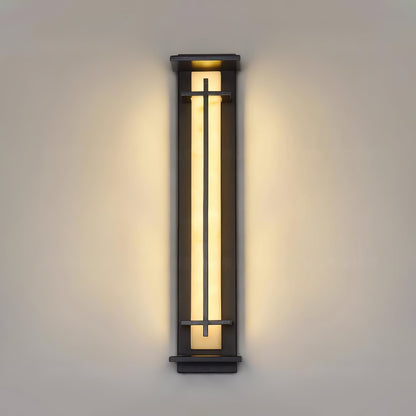 Udendørs væglampe i alabaster-look, aflang LED - Lumzi
