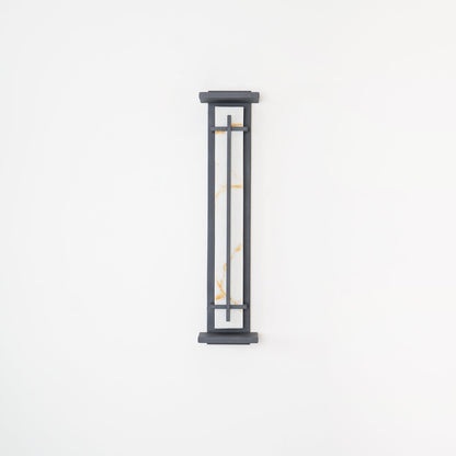 Udendørs væglampe i alabaster-look, aflang LED - Lumzi
