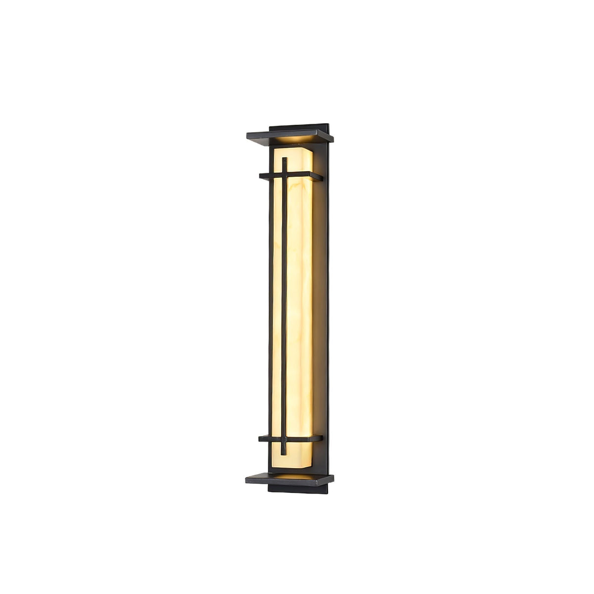 Udendørs væglampe i alabaster-look, aflang LED - Lumzi