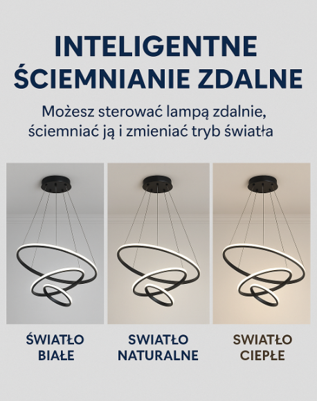Moderne LED-pendellampe med 3D-ringe i designerstil