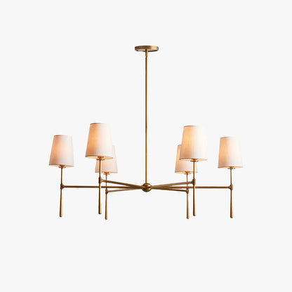 Lysekrone i hør, mid-century, 6 lys - Lumzi