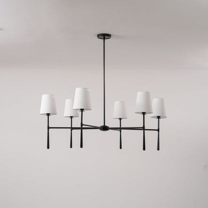 Lysekrone i hør, mid-century, 6 lys - Lumzi