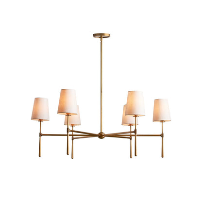 Lysekrone i hør, mid-century, 6 lys - Lumzi
