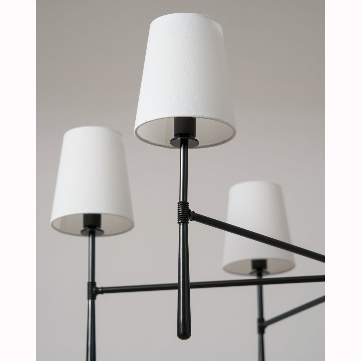 Lysekrone i hør, mid-century, 6 lys - Lumzi