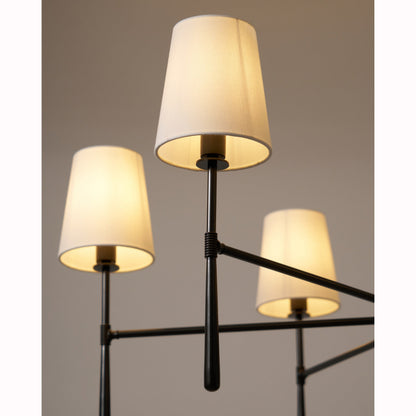 Lysekrone i hør, mid-century, 6 lys - Lumzi