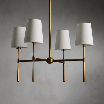 Lysekrone i hør, mid-century, 6 lys - Lumzi