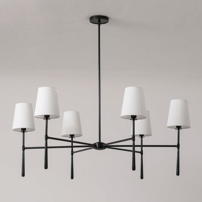 Lysekrone i hør, mid-century, 6 lys - Lumzi
