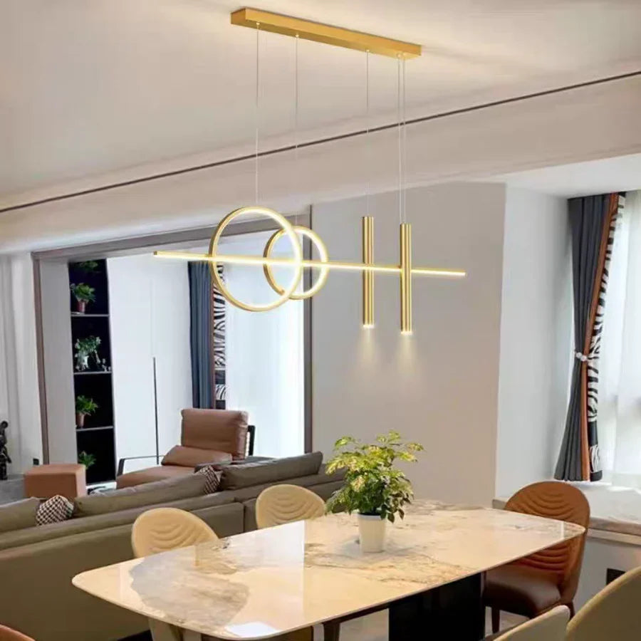 Geometrisk LED-pendellampe til spisebord