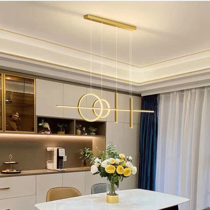 Geometrisk LED-pendellampe til spisebord