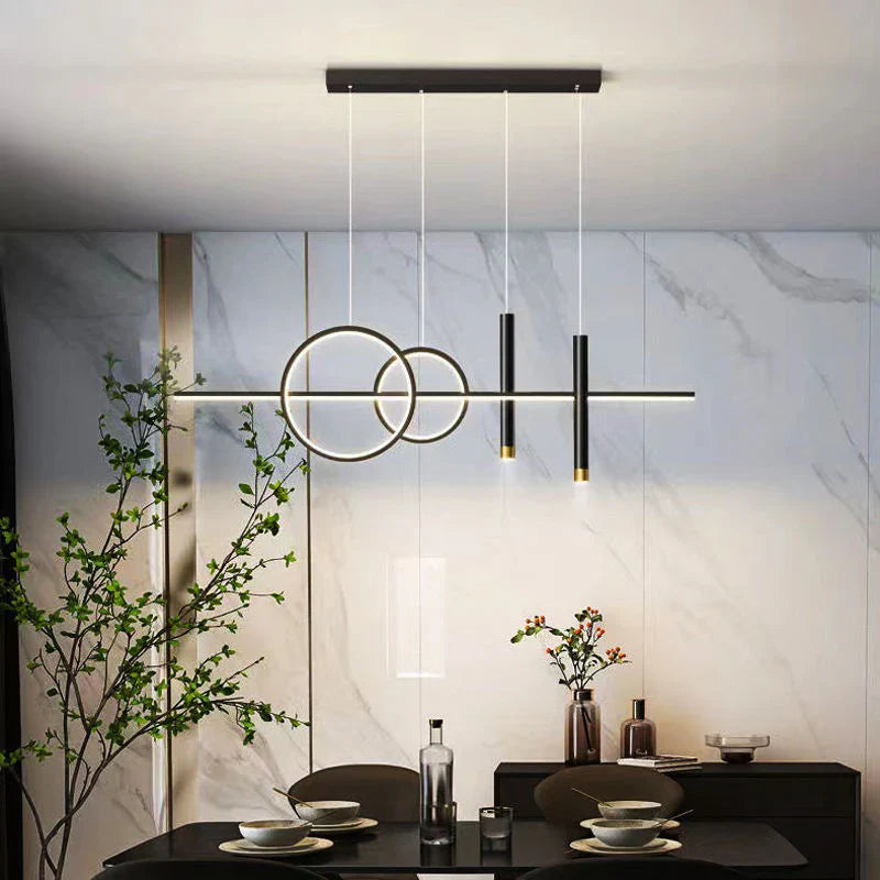 Geometrisk LED-pendellampe til spisebord