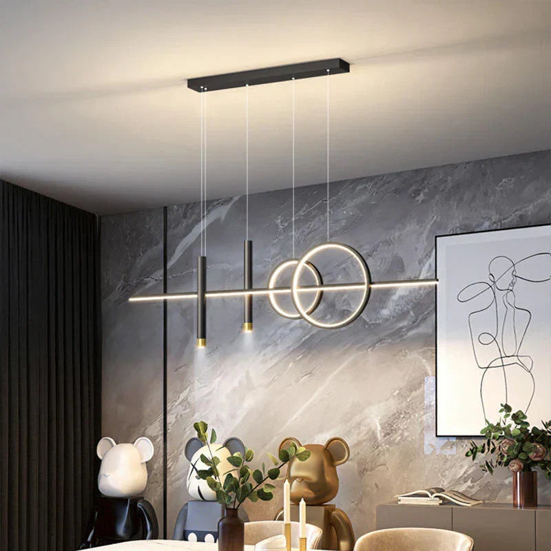 Geometrisk LED-pendellampe til spisebord