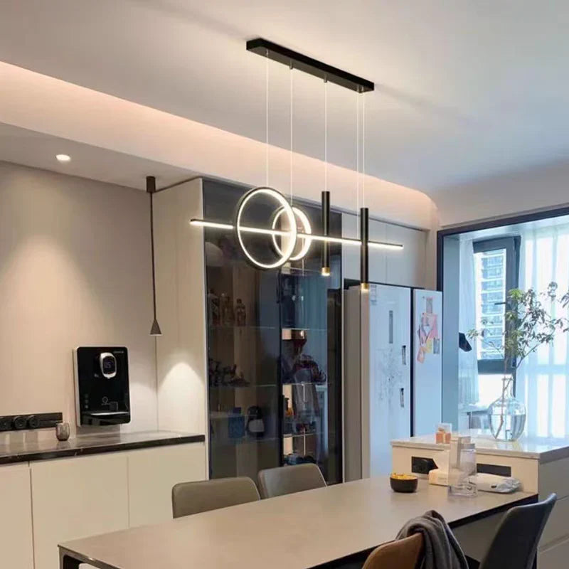 Geometrisk LED-pendellampe til spisebord
