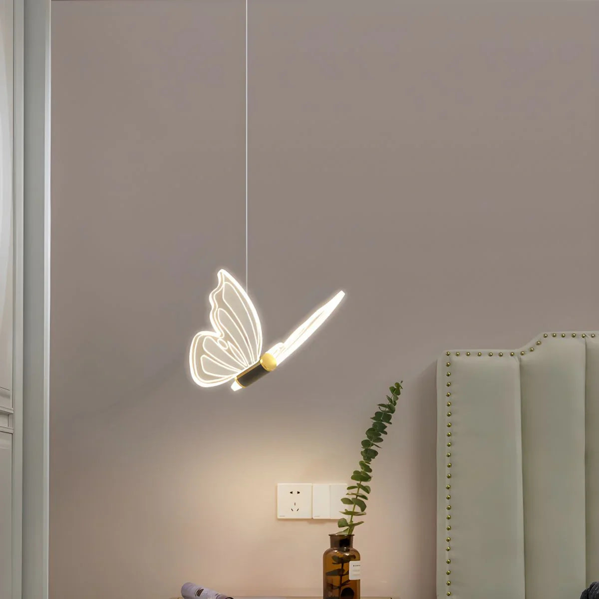 LED pendellampe i sommerfugleform – designerlampe til soveværelse og stue