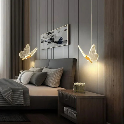 LED pendellampe i sommerfugleform – designerlampe til soveværelse og stue