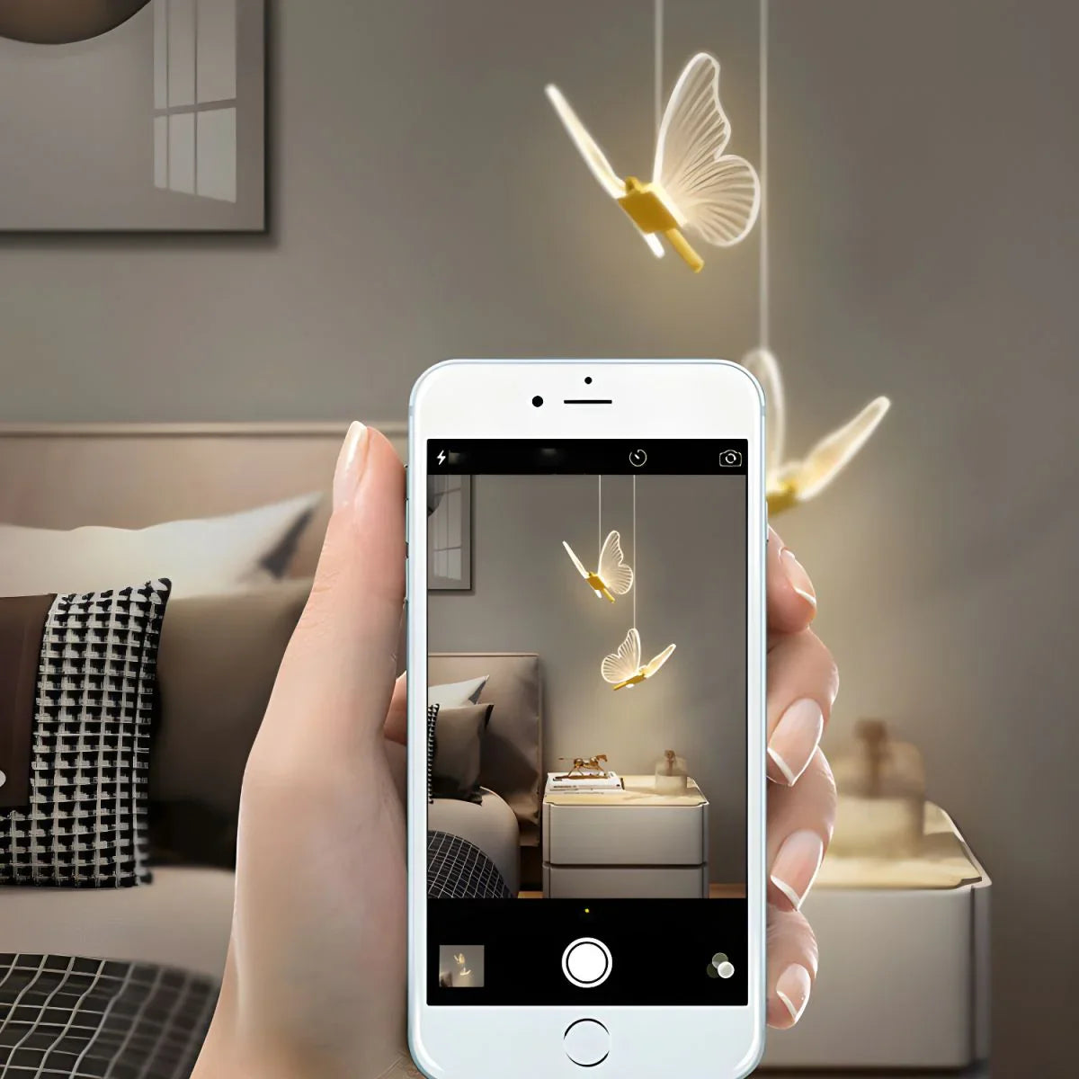 LED pendellampe i sommerfugleform – designerlampe til soveværelse og stue