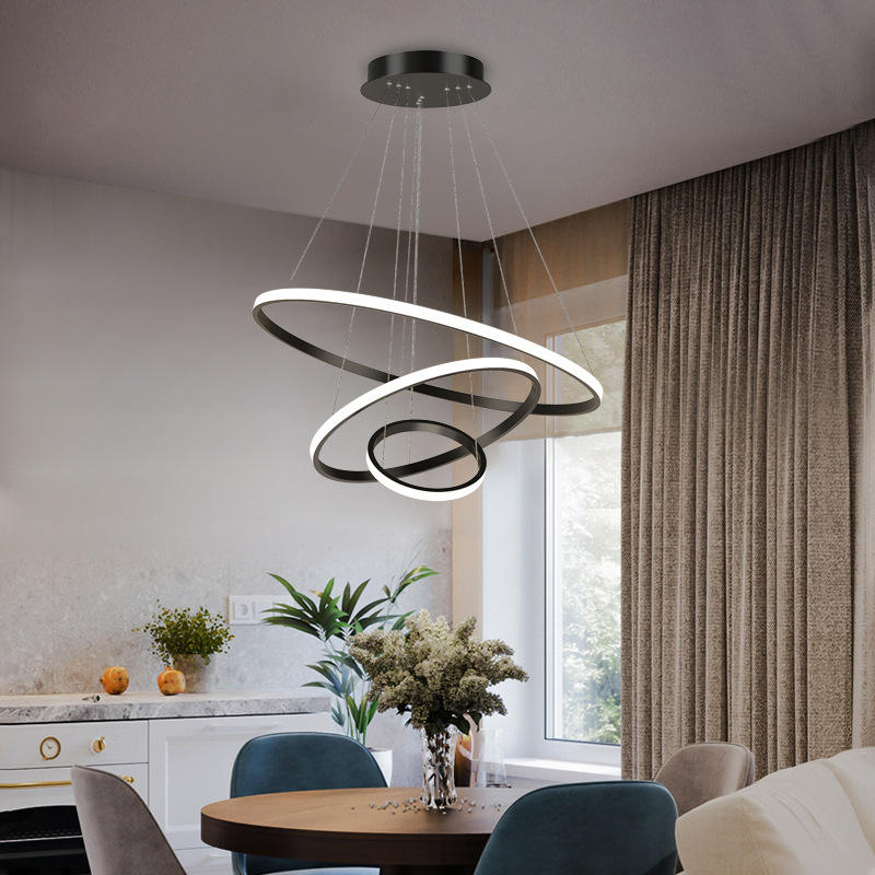 Designer LED-pendellampe med tredimensionelle ringe