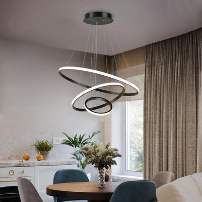 Designer LED-pendellampe med tredimensionelle ringe