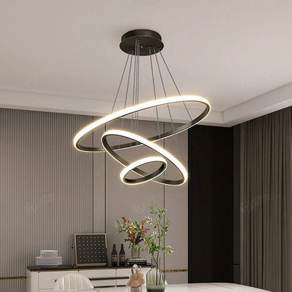 Designer LED-pendellampe med tredimensionelle ringe