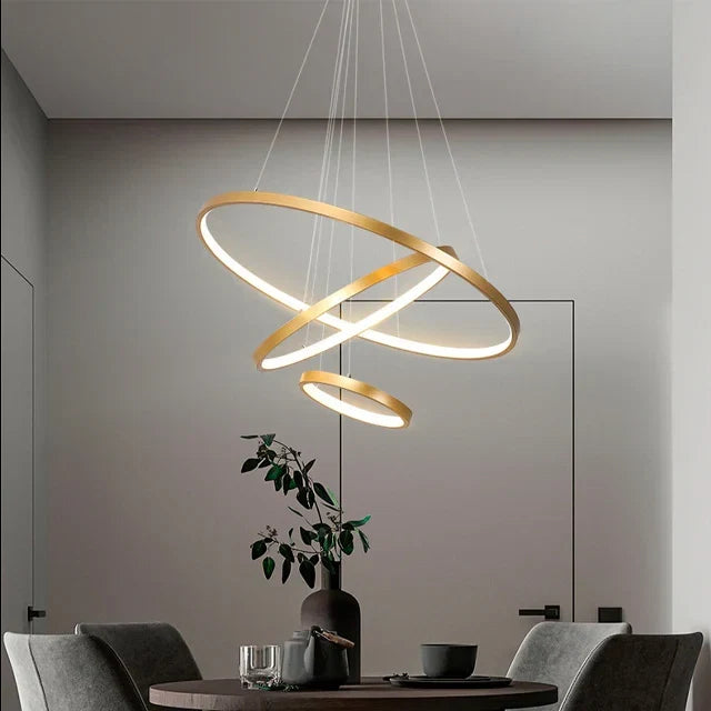 Designer LED-pendellampe med tredimensionelle ringe