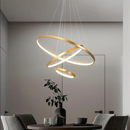 Designer LED-pendellampe med tredimensionelle ringe