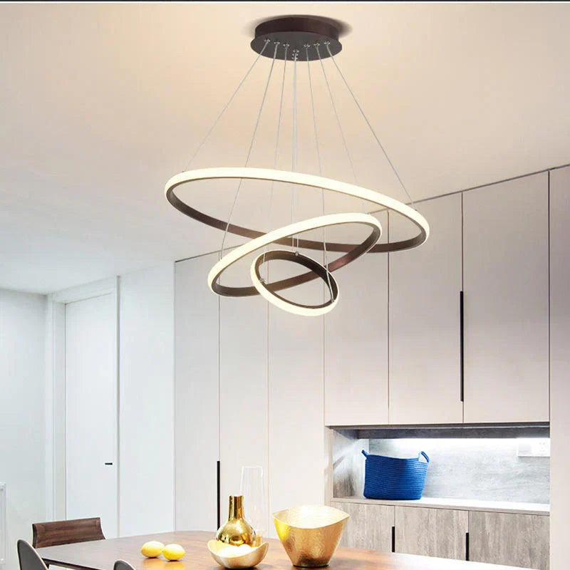 Designer LED-pendellampe med tredimensionelle ringe