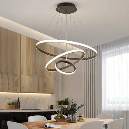 Designer LED-pendellampe med tredimensionelle ringe