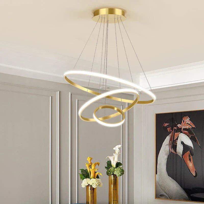 Designer LED-pendellampe med tredimensionelle ringe