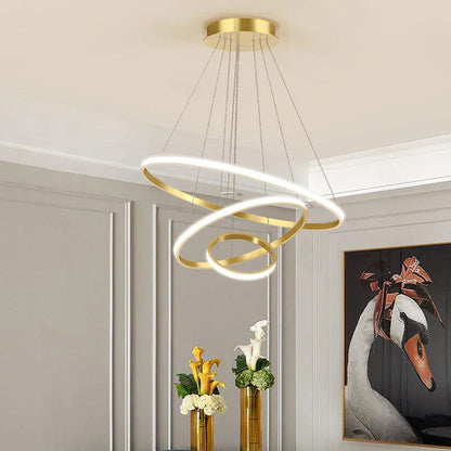 Designer LED-pendellampe med tredimensionelle ringe