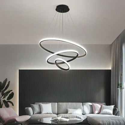 Designer LED-pendellampe med tredimensionelle ringe