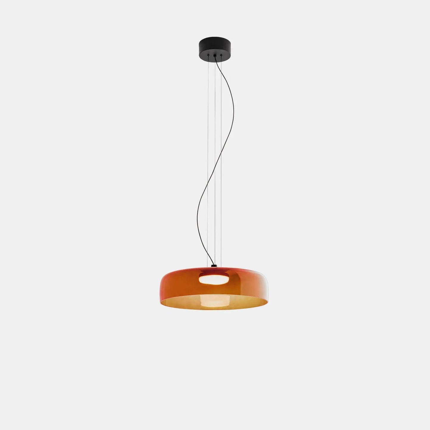 Moderne glaspendellampe med lagdelt skærm – retro-inspireret design