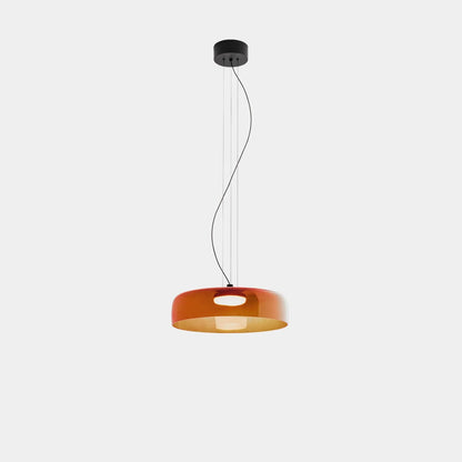 Moderne glaspendellampe med lagdelt skærm – retro-inspireret design