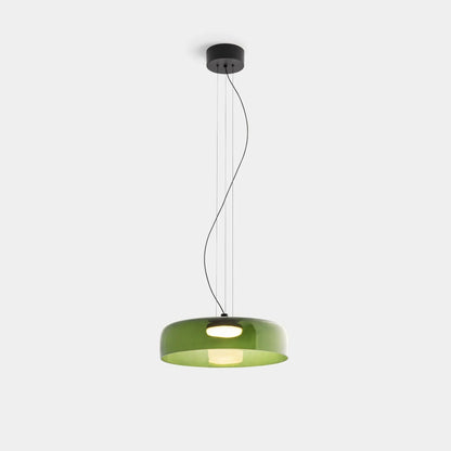 Moderne glaspendellampe med lagdelt skærm – retro-inspireret design