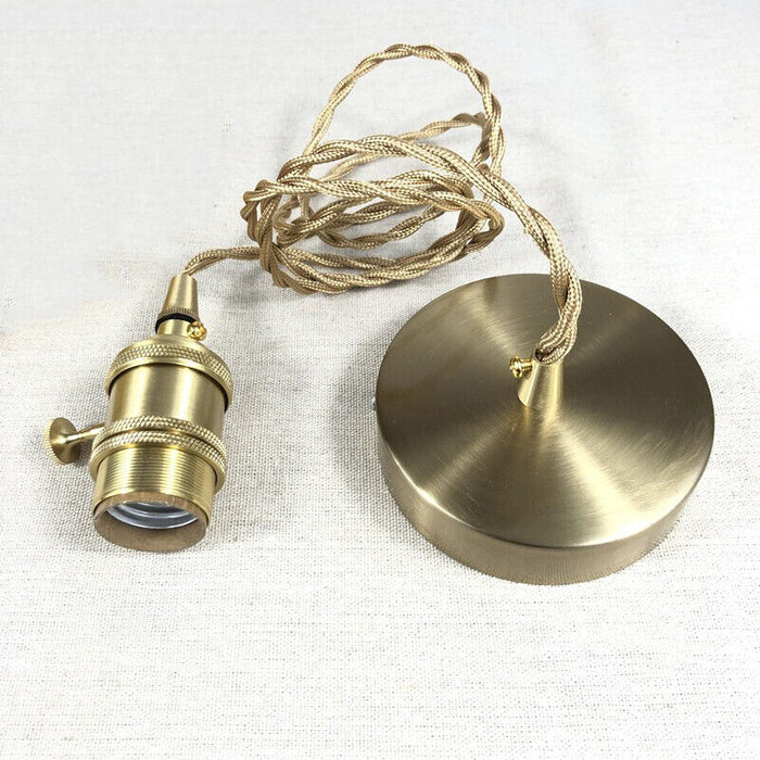 Vintage-pendellampe i riflet glas med guldfinish