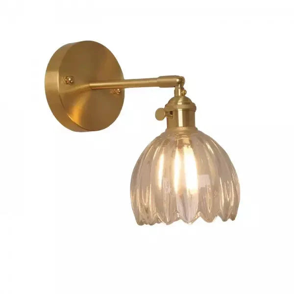 Retro væglampe med tulipanformet glasskærm