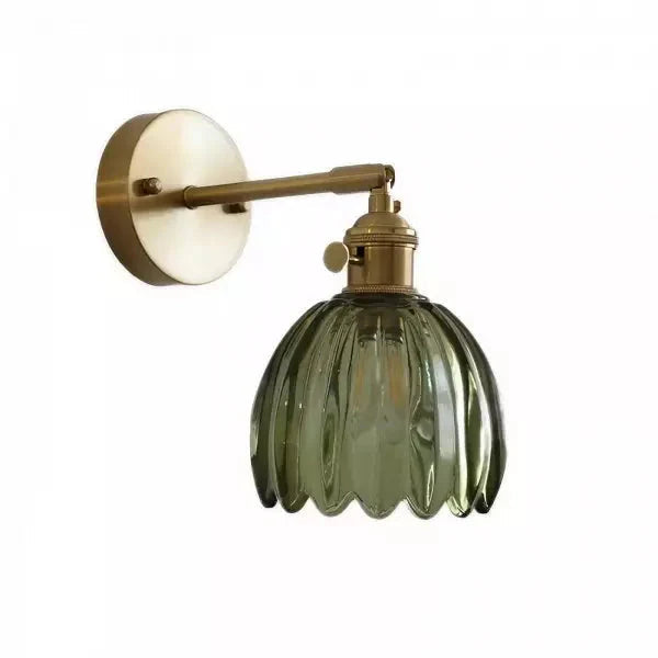 Retro væglampe med tulipanformet glasskærm