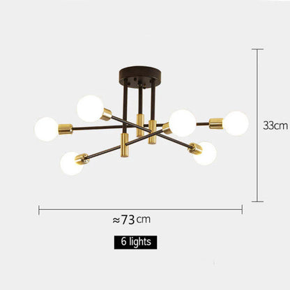 Industriel loftlampe med 4, 6 eller 8 fatninger