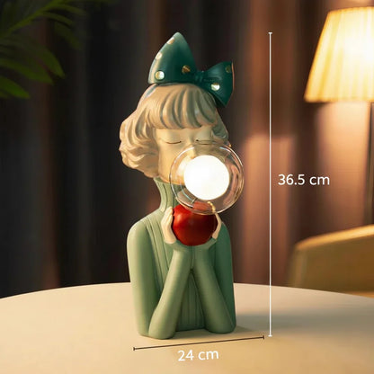 Dekorativ LED-bordlampe med pige og ballon