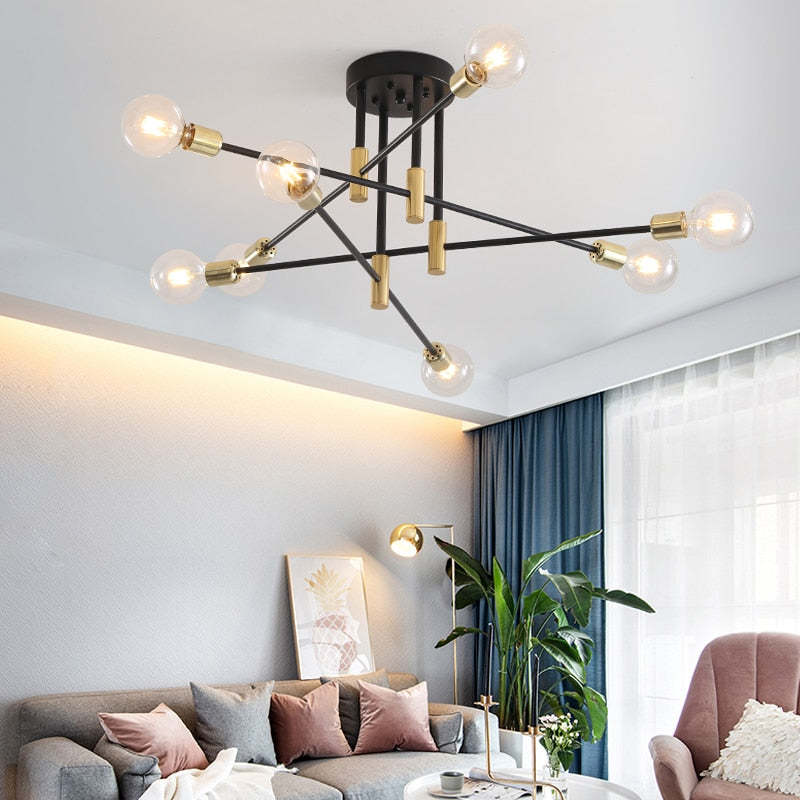 Industriel loftlampe med 4, 6 eller 8 fatninger