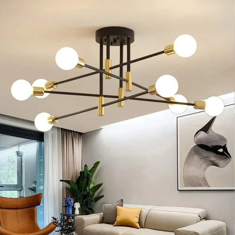 Industriel loftlampe med 4, 6 eller 8 fatninger