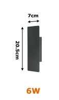 Udendørs LED-væglampe med op- og nedlys IP65