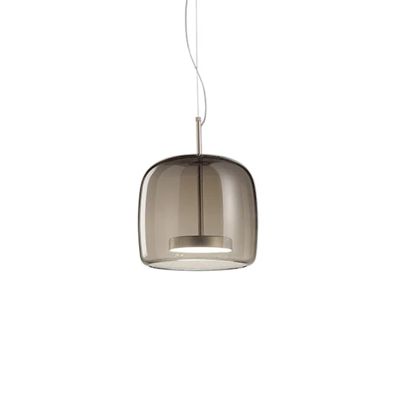 Moderne LED-pendellampe i glas med guldfinish