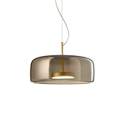 Moderne LED-pendellampe i glas med guldfinish