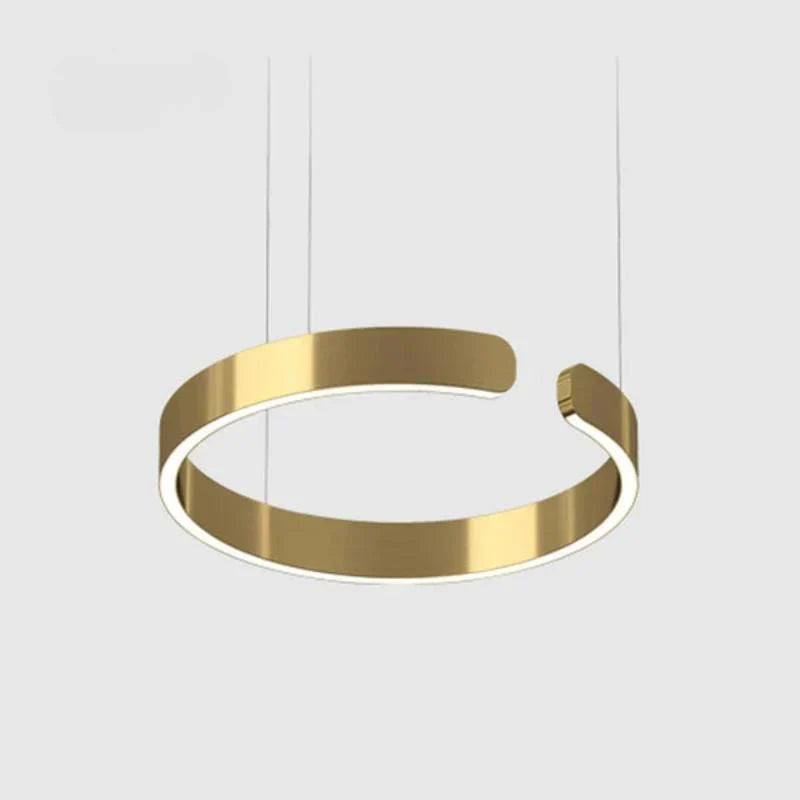 Moderne rund LED-pendellampe med lysring