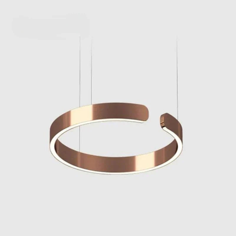 Moderne rund LED-pendellampe med lysring