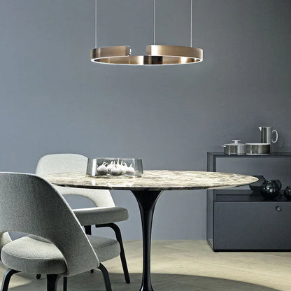 Moderne rund LED-pendellampe med lysring
