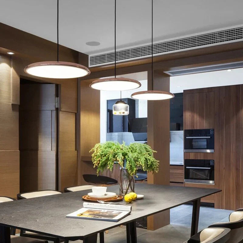 Ultratynd LED-pendellampe med rund skærm