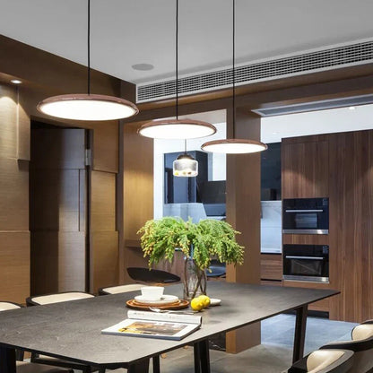 Ultratynd LED-pendellampe med rund skærm