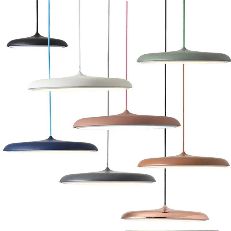 Ultratynd LED-pendellampe med rund skærm