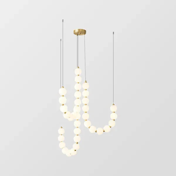 Moderne LED-pendellampe med lysende kuler – halskæde-design